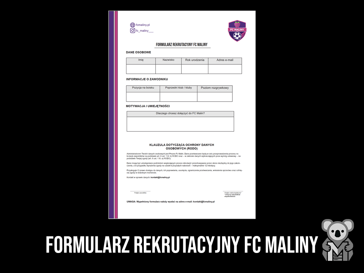 Formularz FC Maliny